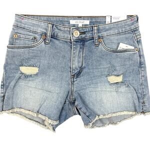 STS Blue Women’s Aubrey Mid Rise Denim Shorts Light Wash Distressed Size 26 NWT